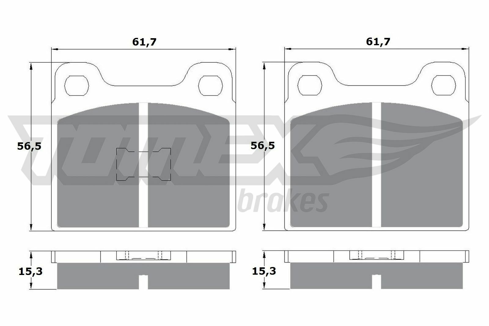 Sada brzdových destiček, kotoučová brzda TOMEX Brakes